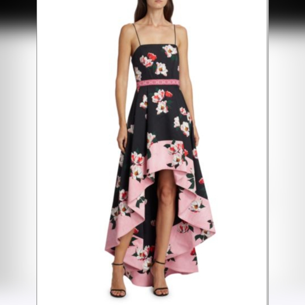 Alice + Olivia Florance Floral Cotton Blend High Low Dress Size 14 NWT